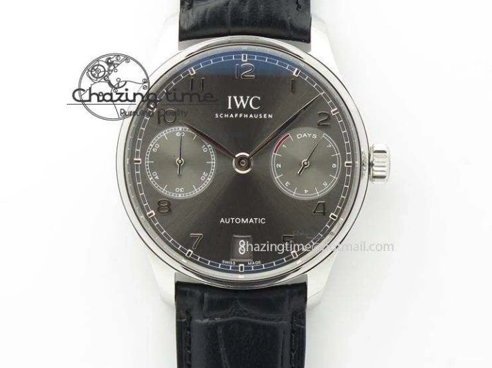 MIROTIME 0328 Portuguese Real PR Real Annual Calendar IW5035 YLF 1:1 Best Edition Black Dial On Leather Strap A Soft 7240